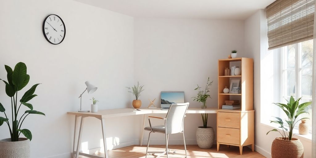 Serene workspace promoting focus and tranquility.